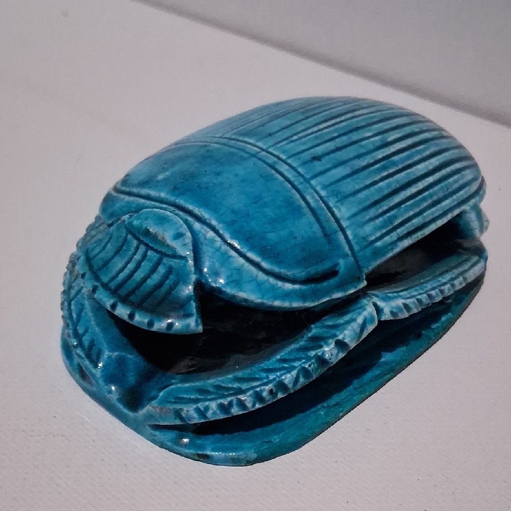 Blue Scarab Beetle Figurine